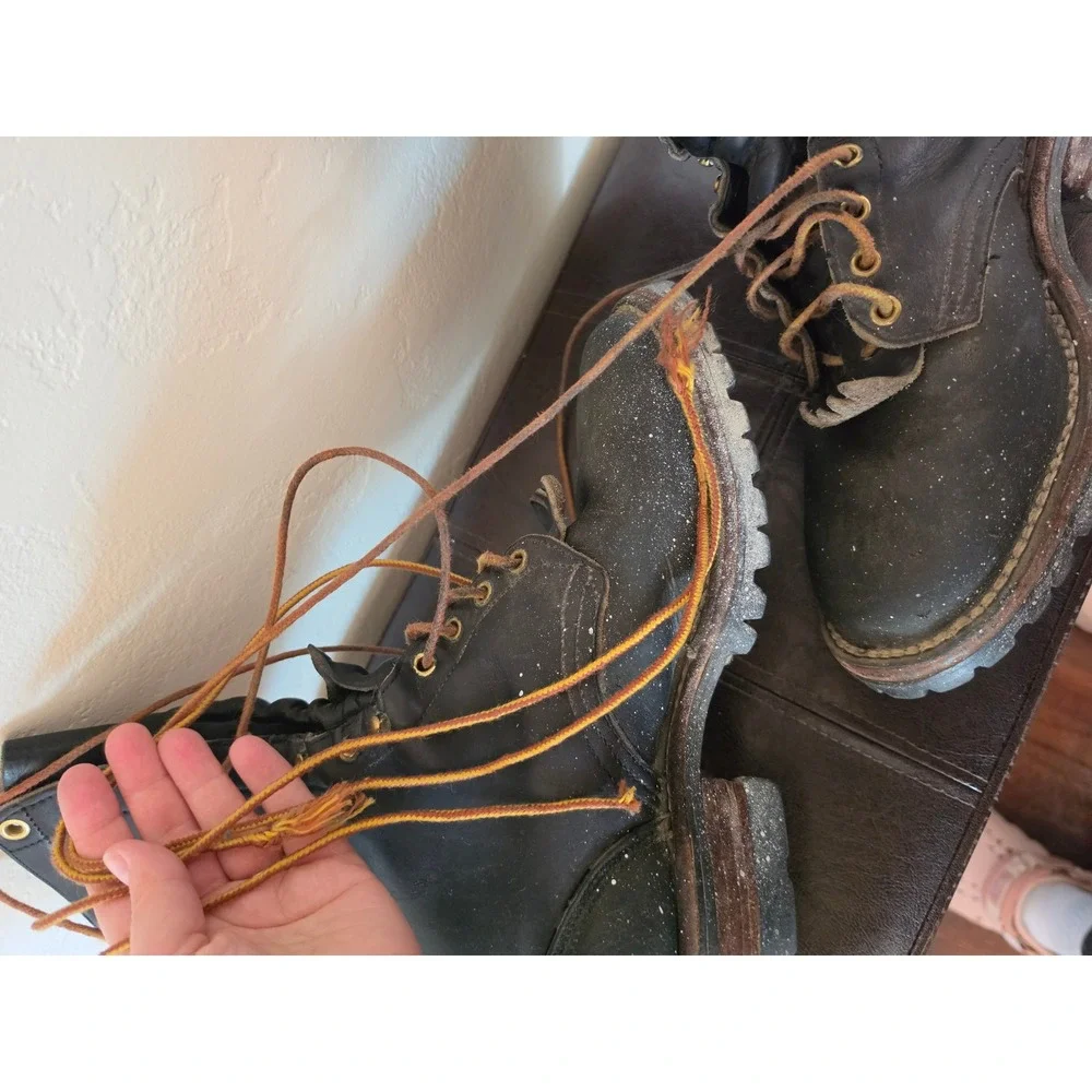 Whites Hathorn Heavy Duty Hi Line Logger Packer Plain Toe Work Boots sz 10 READ